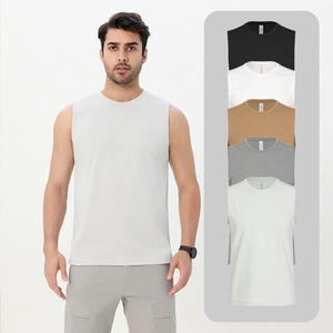 Crewneck Sleeveless <b>Running</b> <b>Singlet</b> Quick Dry Workout Tank Top Back Printed Gym Vest for Men - Product Image 1