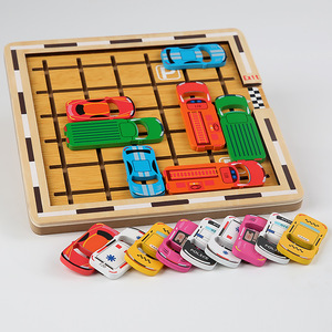 Rompecabezas de estacionamiento de automóviles de <span class=keywords><strong>madera</strong></span> para niños, juguete educativo para entrenar el pensamiento lógico matemático y el rompecabezas - Product Image 4