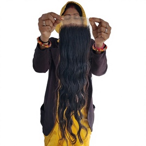 Extensiones de Cabello Humano Indio 100% Remy Ondulado Natural HD 4x4 con Cierre, Ondas Profundas, Sin Procesar, Cutícula Alineada, Doble Trama - Product Image 5