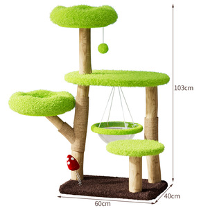 Albero per Gatti in Legno Naturale con Design a Foro d'Albero da Frutto, Salvaspazio, Utilizzabile in Tutte le Stagioni - Product Image 5