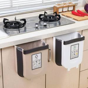 Petite poubelle de cuisine suspendue, pliable, murale, pour porte de placard, poubelle de cuisine pour voiture suspendue - Product Image 2