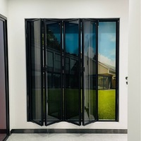 Puerta Plegable de Vidrio con Marco Ultra Delgado de Aluminio, Puerta de Vidrio de Vista Completa para División de Espacios Interiores de Viviendas Residenciales
