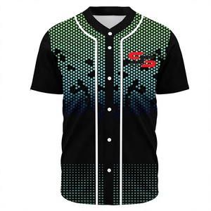 เสื้อเบสบอลมีกระดุมเสื้อเบสบอลพิมพ์โลโก้และหมายเลขทีมฮิปฮอป - Product Image 1