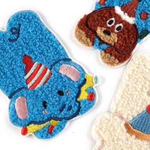 New Design Iron on Chenille Embroidered Sliver Edge <b>Cute</b> Chenille Animal <b>Bear</b> Dog Patch for Clothes Bag Decoration - Product Image 6