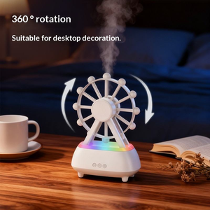 Nouveau diffuseur d'arômes rotatif en forme <span class=keywords><strong>de</strong></span> grande roue, tendance, avec lumière LED colorée, 300 ml, diffuseur d'huiles essentielles à brume froide - Product Image 4