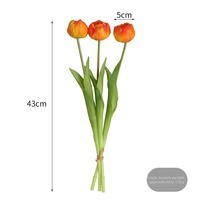 Bouquet de tulipes artificielles en PVC souple Shangchu, arrangement floral semi-fait main au toucher doux, décoration de mariage et de maison, 3 tulipes