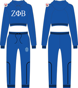Zeta phi เบต้าชุดครอปเข้ารูปสำหรับสตรีปักลายสโมสรชุดครอปเข้ารูปสำหรับสตรี - Product Image 1