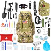 Sac à dos tactique de grande capacité 80L, sac à dos de randonnée camouflage avec kit de survie