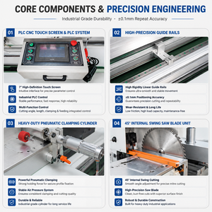 Machine de découpe CNC à double tête pour profilés aluminium 45 degrés JUNDE pour le traitement des portes d'armoires - Product Image 4