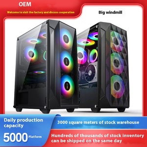 ATX grande carte mère boîtier <span class=keywords><strong>d</strong></span>'<span class=keywords><strong>ordinateur</strong></span> panoramique châssis de jeu de bureau avec verre trempé Double face Transparent pour PC - Product Image 3