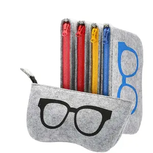 China Top selling glasses case 100% wool felt eyeglass pouch sunglasses bag protective lenses felt glasses case bag