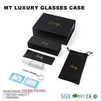 Étui à lunettes rectangulaire haut de gamme en cuir PU écologique de haute qualité, étui à lunettes durable, étui à lunettes de lecture avec logo imprimé