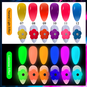 HONEY GIRL Nouvelle Arrivée Gel de Nail Art Lumineux 12 Couleurs Anti-adhésif pour Sculpture et Modelage des Ongles, Extension Rapide Sans Papier, <span class=keywords><strong>Vernis</strong></span> pour Ongles - Product Image 4