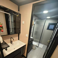Kit de maison préfabriquée mobile de luxe à construction rapide entièrement meublé maison conteneur extensible pliable panneau sandwich à toit triangulaire bureau