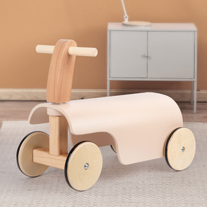 Trottinette auto-équilibrante multifonctionnelle en bois, trotteur à pousser pour bébé, jouet d'apprentissage pour tout-petits garçons et filles - Product Image 1