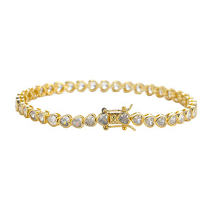 Cadena de tenis para mujer, pulsera de tenis para pareja con forma de corazón de 4*4mm, cadena de una sola fila estilo Hip Hop, collar de moda Tanjing Lijing para mujer - Product Image 4