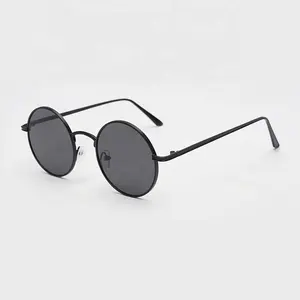 Lunettes de soleil sans monture à lentille ronde en PC Lunettes de soleil pour adultes 2022 Produits en stock prêt Métal Mode Classique Rétro Pas cher Femmes et Hommes