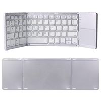Teclado Inalámbrico BT Mini Plegable Triple de Fábrica China con Panel Táctil para Windows, Android, iOS, Tablet, PC, Teléfono Inteligente