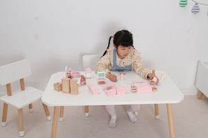 Ensemble de meubles en bois <span class=keywords><strong>blanc</strong></span> de haute qualité pour enfants, Tables de lecture et chaises pour l'apprentissage - Product Image 6