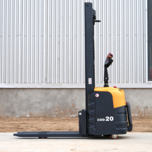 2 Ton Electric Pallet Stacker 5m Lift Height Walkie Warehouse Lithium 48V Battery Hydraulic Side Shifter Solid Tire Material