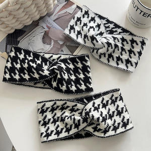 عقال الشعر الرجعية ألف الطيور شعرية محبوك متماسكة واسعة لينة منقوشة العصابات الشعر للنساء الأزياء مرونة الشريط اكسسوارات الشعر - Product Image 3