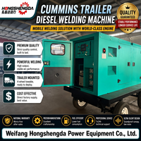 Groupe électrogène soudeuse diesel silencieux 30 kW 400 A pour remorque, double usage mobile, avec alimentation auxiliaire ATS, certifié CE ISO