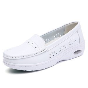 Nouvelles chaussures de travail médical pour femmes semelle en cuir épais respirant chaussures d'infirmière printemps unisexe PVC PU tissu semelles en cuir véritable - Product Image 1