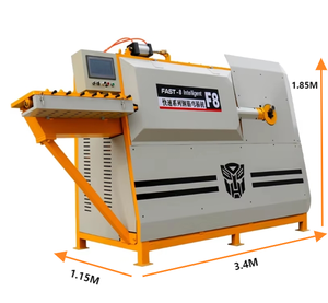 Dobladora automática de estribos de barras de refuerzo CNC para construcción de puentes 80 m/min Alimentación 360 ° Rotación Procesamiento de doble barra Núcleo PLC - Product Image 1