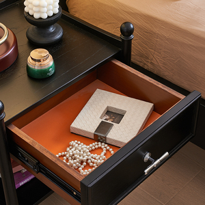 Solid Wood Nightstand <b>Small</b> Simple Modern New Light Luxury High-end Apartment Bedroom Storage Cabinet Furniture 1 <b>Drawer</b> K112 Be - Product Image 4