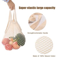 Sac en filet réutilisable zéro déchet de bonne qualité à la mode sacs de production sac à provisions en coton en maille écologique