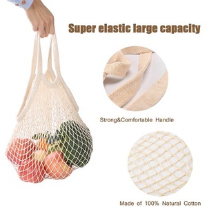 Moda di buona qualità zero rifiuti riutilizzabili Net Bag produrre sacchetti Eco Friendly <span class=keywords><strong>in</strong></span> maglia di cotone Shopping Bag - Product Image 4
