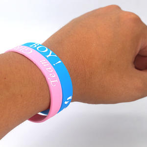 Pulsera de silicona con estampado de Team Boy Girl, pulsera de goma colorida, accesorio decorativo de joyería no tóxico - Product Image 3