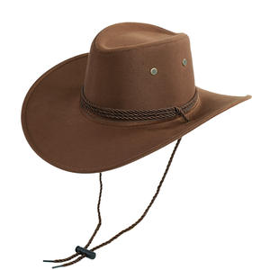 Chapeau de cowboy SOLPOP pour homme, style western, double face, en feutre synthétique et daim, grand bord, pour l'été, ethnique, pour l'équitation - Product Image 3