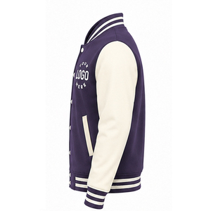 OEM High Street <b>Baseball</b> <b>Jacket</b> <b>Men</b> High Quality Stand Collar Leather Sleeves Custom Made Winter Varsity <b>Jacket</b> Outerwear - Product Image 2
