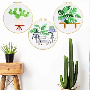 Kit <span class=keywords><strong>de</strong></span> broderie DIY fait main à motif végétal, matériel en tissu pour débutants pour réaliser des points <span class=keywords><strong>de</strong></span> <span class=keywords><strong>croix</strong></span> - Vente chaude - Product Image 2