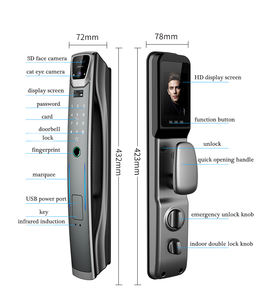 Qleung S937max tam otomatik 3D yüz kimliği parmak izi Video arama anahtar kodu Tuya Wifi APP kartı akıllı kapı kilidi - Product Image 2