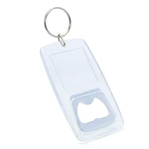 Clear Key Holder Beer Opener Plastic Metal Multi Tool Keyring Promotion Insert Photo Transparent Acrylic Bottle Opener Keychain