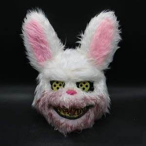 Copricapo realistico in PVC EVA Bear LED insanguinato peluche coniglietto fantasma Festival Performance maschera Horror per occasioni di compleanno - Product Image 5
