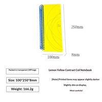 Carnet à spirale A6 jaune citron avec pages intérieures colorées, design élégant, journal étudiant, carnet de suivi des objectifs
