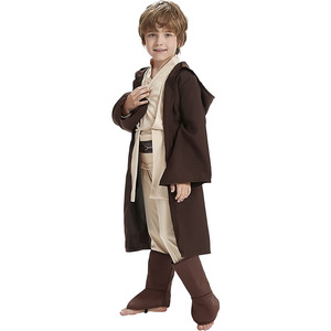 Costume de chevalier Jedi Obi Wan Kenobi de Star Wars pour garçons, tenue d'Halloween pour enfants, ensemble haut et pantalon avec cape marron - Product Image 3