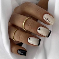 Cercueil noir français mat Extra long ongles des doigts ongles artificiels Senboma cosmétique presse sur les ongles