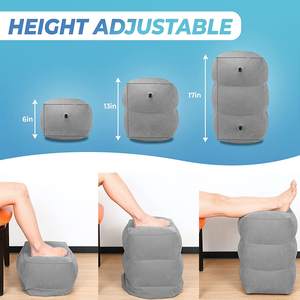 Sandaran Kaki Perjalanan Tiup, Bantal Kaki Portabel untuk Balita Anak-anak dan Orang Dewasa, Tempat Tidur Pesawat Udara Cepat Dapat Disesuaikan - Product Image 3