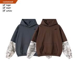 Tùy Chỉnh Cổ Điển Quá Khổ 100% Bông Nặng Người Đàn Ông Faded Trống Axit Rửa Đau Khổ Áo <span class=keywords><strong>Batwin</strong></span> Tay Áo Hoodies - Product Image 1