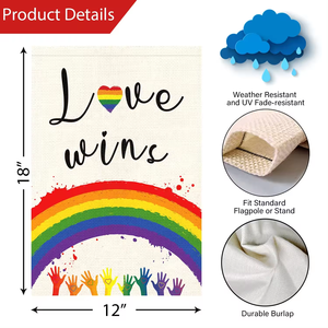 Лидер продаж, индивидуальный двухсторонний флаг из мешковины 12x18 дюймов, Радужный Флаг - Product Image 2
