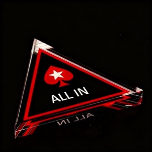 Texas Hold'em Poker Tout en Plaque Bouton Acrylique Triangle Tout en Bouton Rouge Bêche Double Face Tout en Bouton - Product Image 2