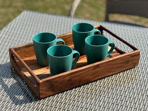 Best Selling Wooden Serving <b>Tray</b> For <b>Breakfast</b> Tea Coffee Juice Snacks Home Kitchen And Restaurants Use Available For Sale - Product Image 5