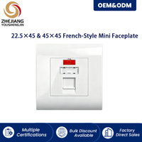 Module Keystone RJ45 CAT6 YSJ HB-MB12 standard français - Plaque murale 22,5x45mm pour prise réseau de câblage structuré