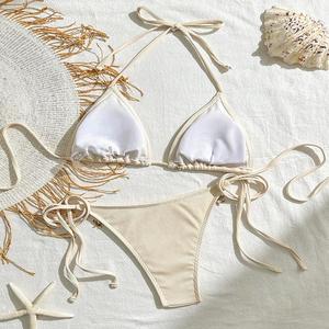 Bikini da donna blu <span class=keywords><strong>cielo</strong></span> Beachwear Nice Shell Three-Point Formula Open Back Personalizzato 2026 Hot Sandbeach - Product Image 3