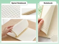 Carnet à spirales personnalisable, cahiers scolaires avec motif à carreaux