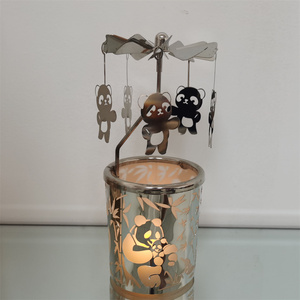 Tùy Chỉnh <span class=keywords><strong>Carousel</strong></span> Nến Thủy Tinh Trà Ánh Sáng Quay Người Giữ Nến Quay Nến Cho Lễ Hội Giáng Sinh Quà Tặng - Product Image 3